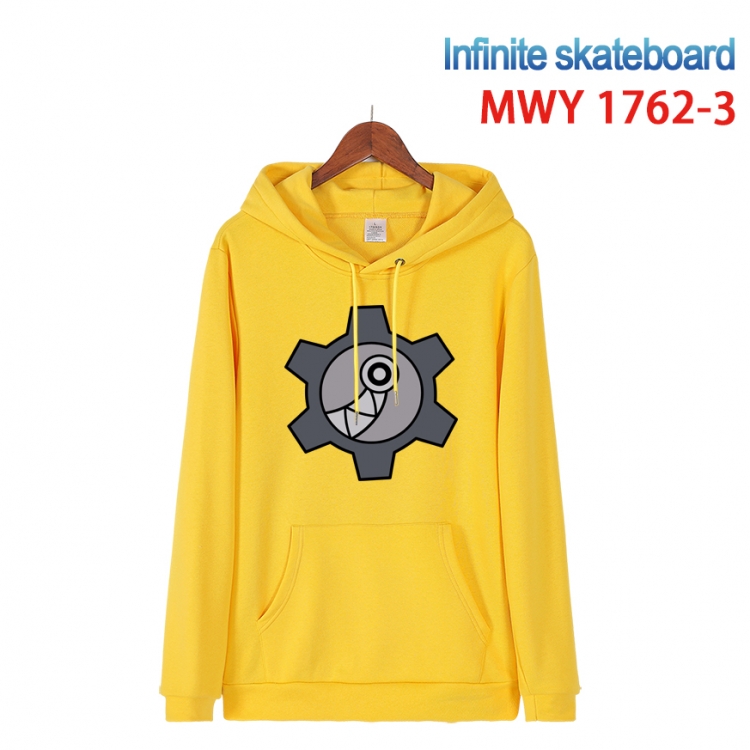 SK∞ Cartoon Sleeve Hooded Patch Pocket Cotton Sweatshirt from S to 4XL  MWY-1762-3