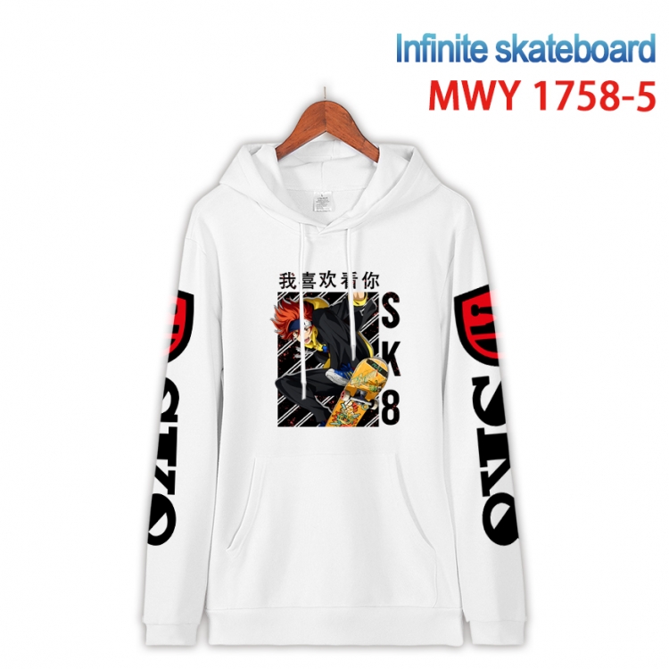 SK∞ Cartoon Sleeve Hooded Patch Pocket Cotton Sweatshirt from S to 4XL MWY-1758-5