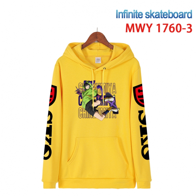 SK∞ Cartoon Sleeve Hooded Patch Pocket Cotton Sweatshirt from S to 4XL   MWY-1760-3