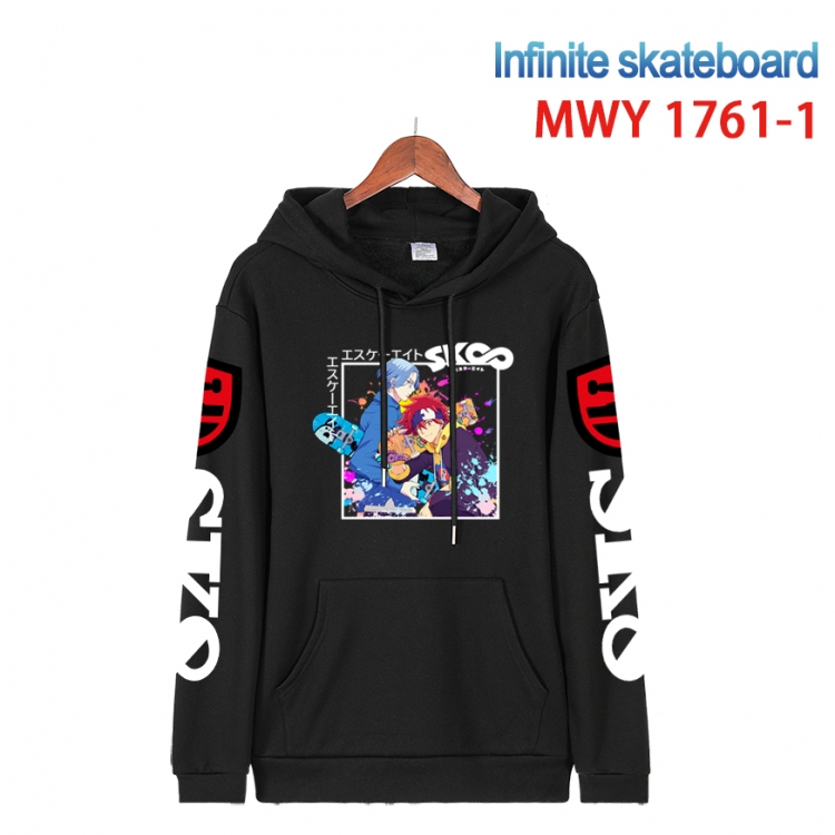 SK∞ Cartoon Sleeve Hooded Patch Pocket Cotton Sweatshirt from S to 4XL MWY-1761-1