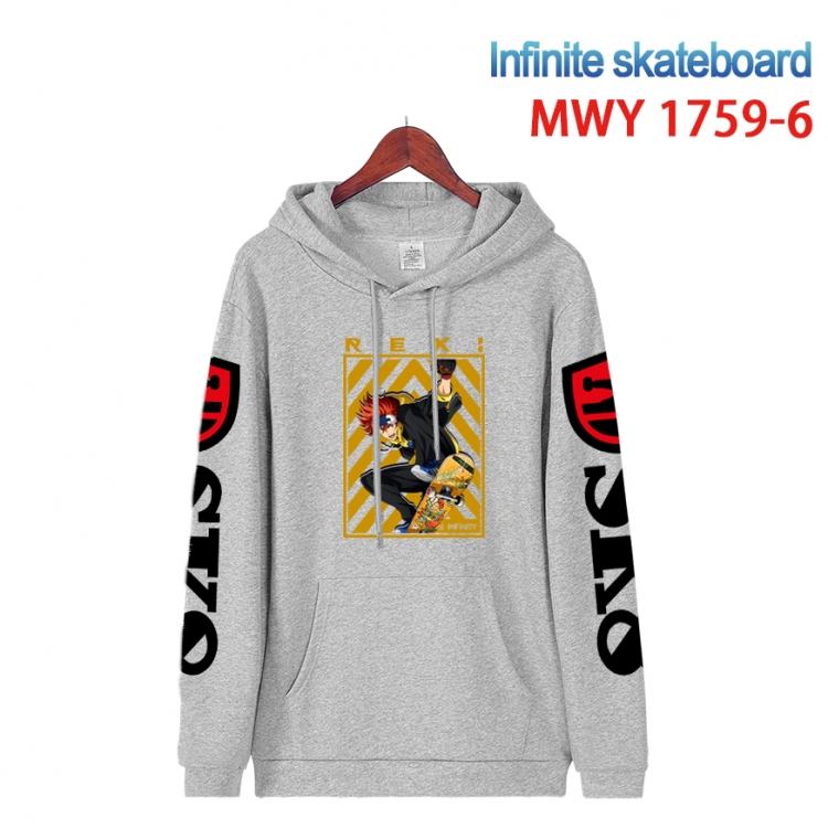 SK∞ Cartoon Sleeve Hooded Patch Pocket Cotton Sweatshirt from S to 4XL MWY-1759-6