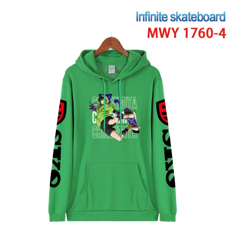 SK∞ Cartoon Sleeve Hooded Patch Pocket Cotton Sweatshirt from S to 4XL MWY-1760-4