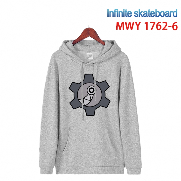 SK∞ Cartoon Sleeve Hooded Patch Pocket Cotton Sweatshirt from S to 4XL  MWY-1762-6