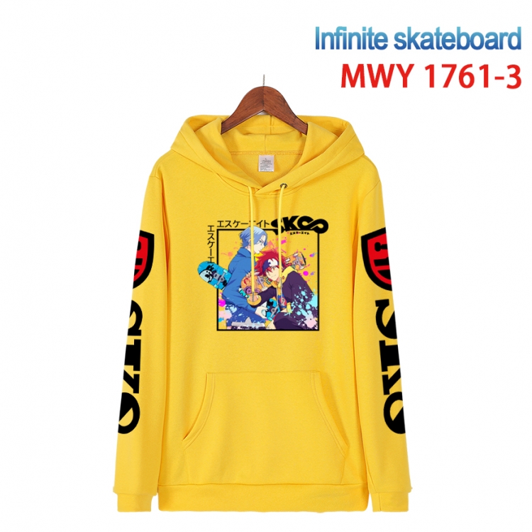 SK∞ Cartoon Sleeve Hooded Patch Pocket Cotton Sweatshirt from S to 4XL  MWY-1761-3