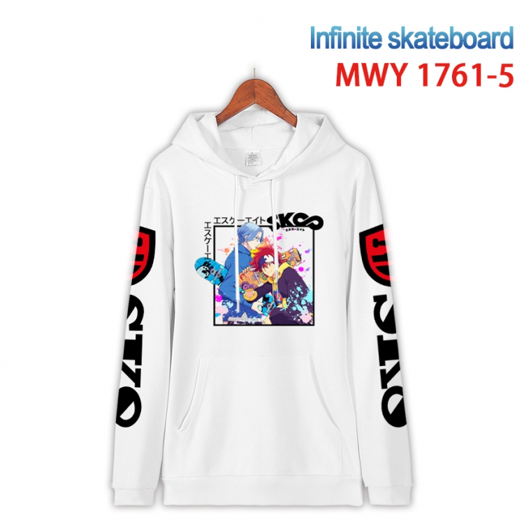 SK∞ Cartoon Sleeve Hooded Patch Pocket Cotton Sweatshirt from S to 4XL MWY-1761-5