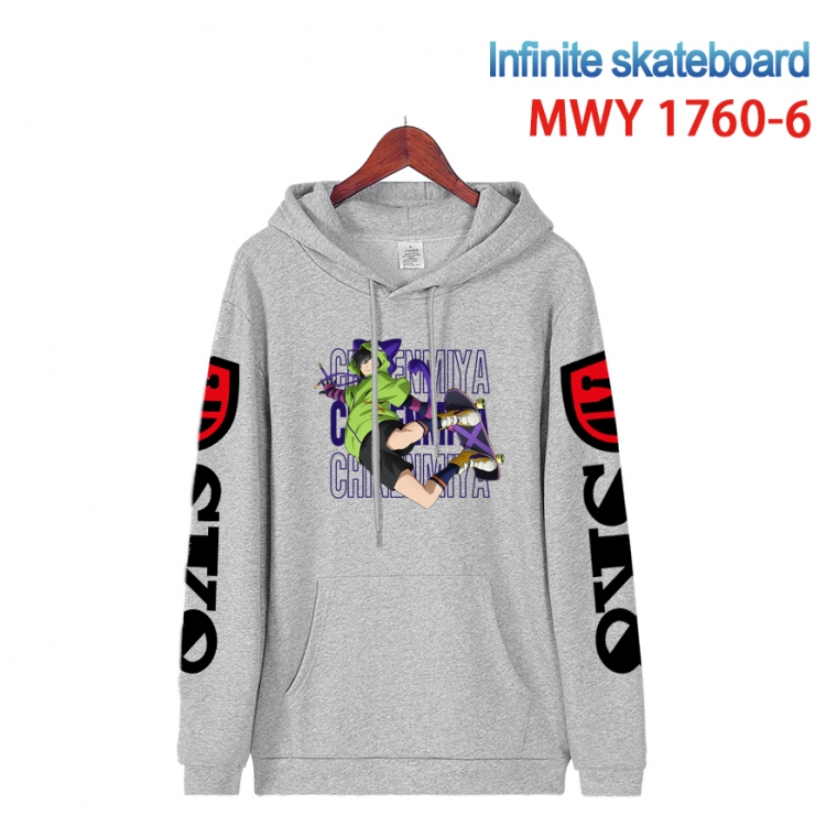 SK∞ Cartoon Sleeve Hooded Patch Pocket Cotton Sweatshirt from S to 4XL  MWY-1760-6