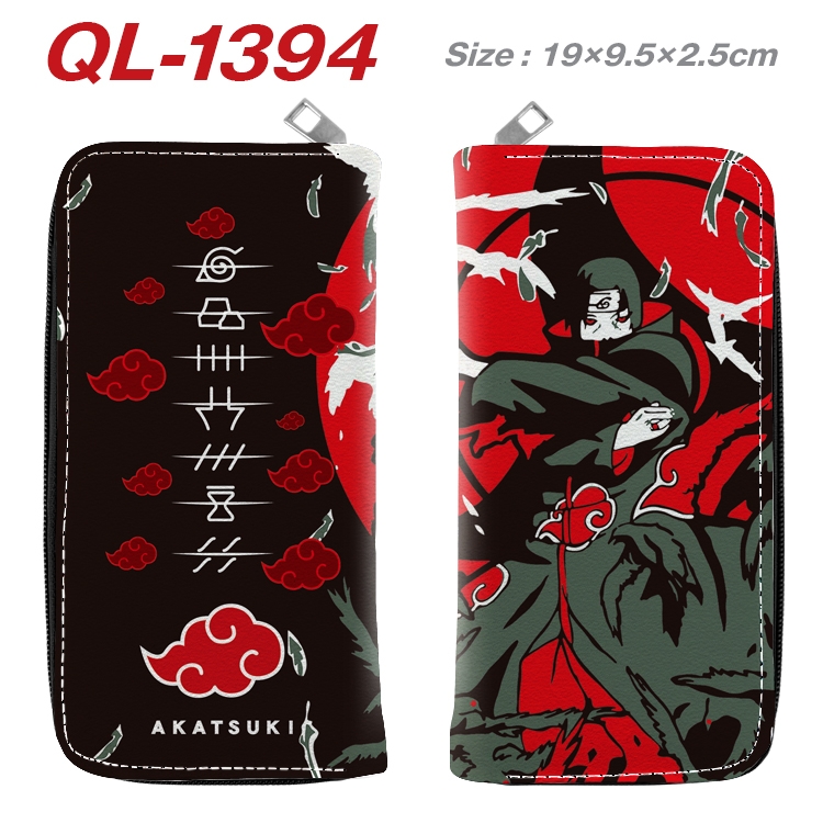 Naruto Anime pu leather long zipper wallet 19X9.5X2.5CM QL-1394