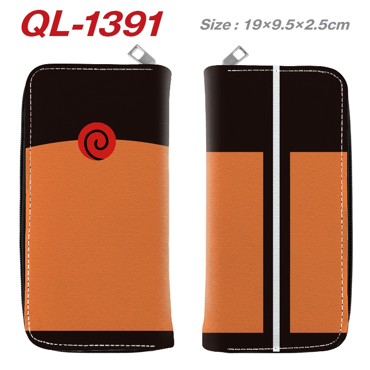 Naruto Anime pu leather long zipper wallet 19X9.5X2.5CM QL-1391
