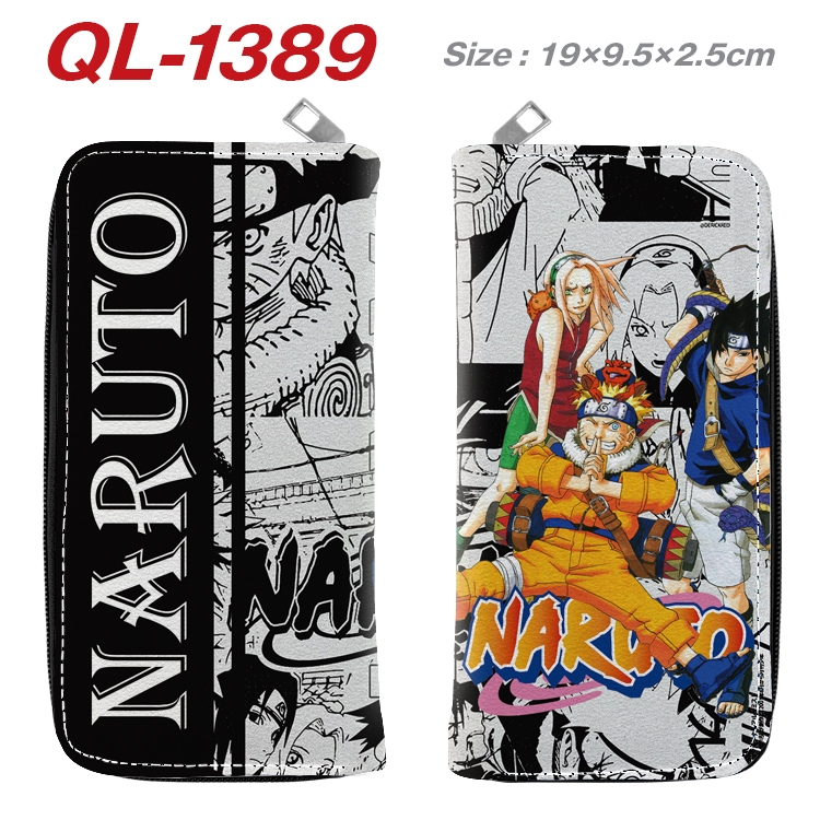 Naruto Anime pu leather long zipper wallet 19X9.5X2.5CM QL-1389