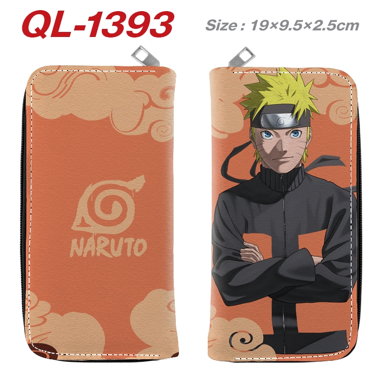 Naruto Anime pu leather long zipper wallet 19X9.5X2.5CM QL-1393