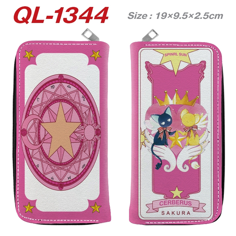 Card Captor Sakura Anime pu leather long zipper wallet 19X9.5X2.5CM QL-1344