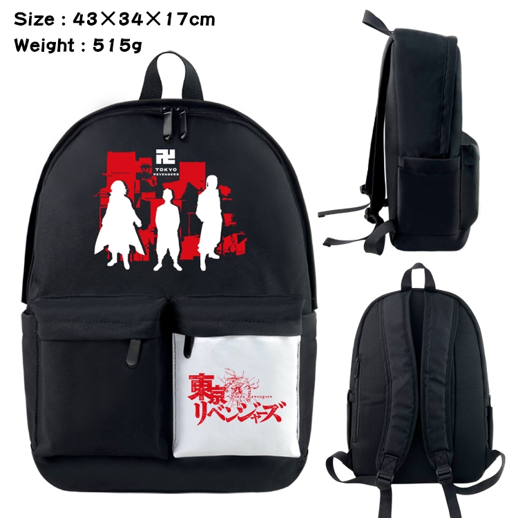 Tokyo Revengers Anime Black and White Double Spell Waterproof Backpack School Bag 43x34x17cm