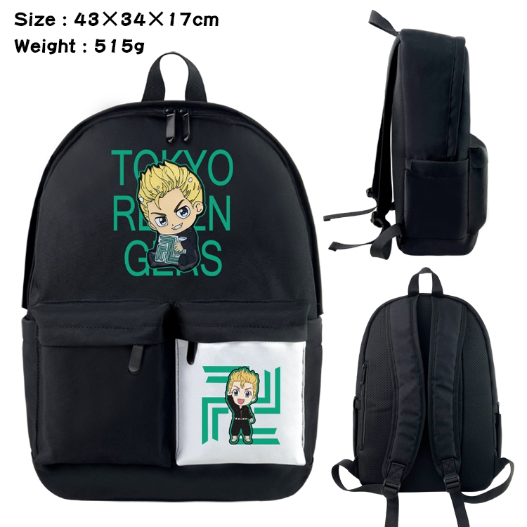 Tokyo Revengers Anime Black and White Double Spell Waterproof Backpack School Bag 43x34x17cm