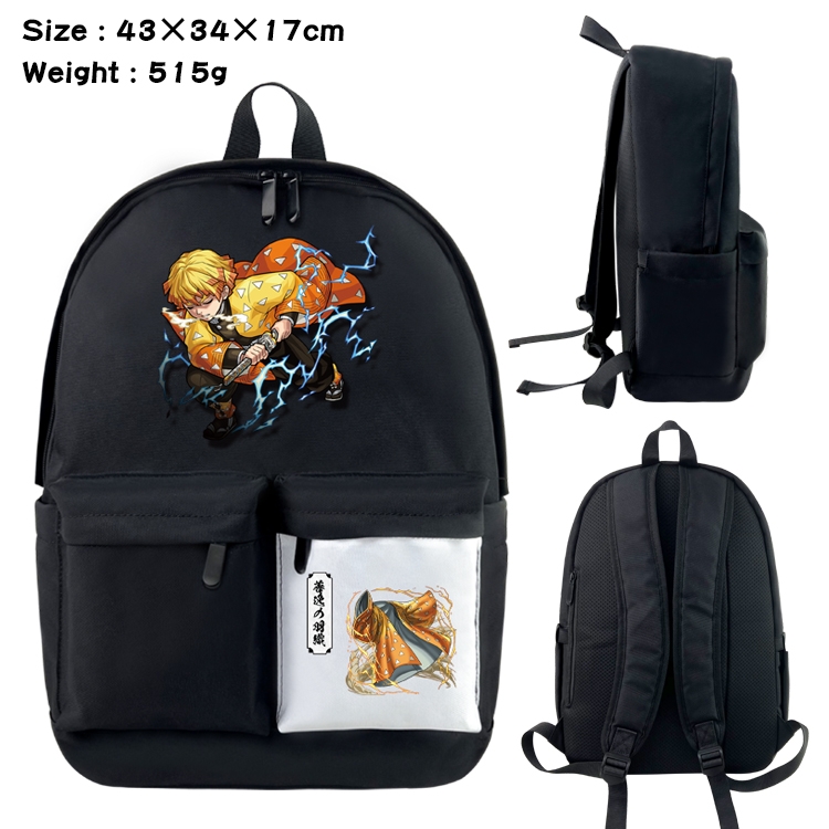 Demon Slayer Kimets Anime Black and White Double Spell Waterproof Backpack School Bag 43x34x17cm