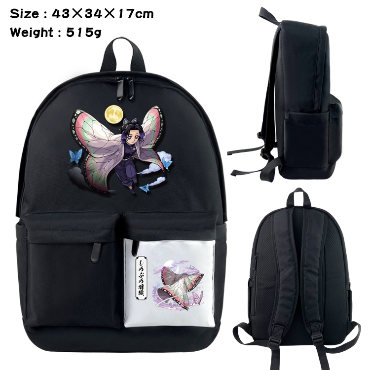 Demon Slayer Kimets Anime Black and White Double Spell Waterproof Backpack School Bag 43x34x17cm