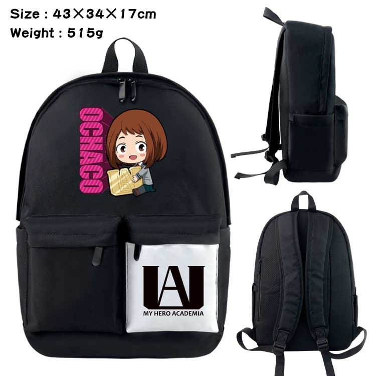 My Hero Academia Anime Black and White Double Spell Waterproof Backpack School Bag 43x34x17cm