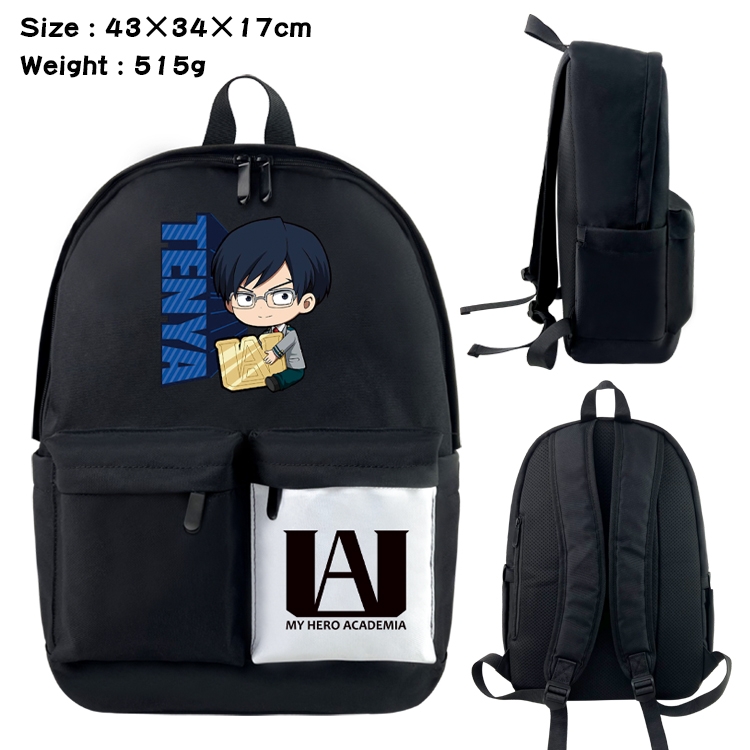 My Hero Academia Anime Black and White Double Spell Waterproof Backpack School Bag 43x34x17cm