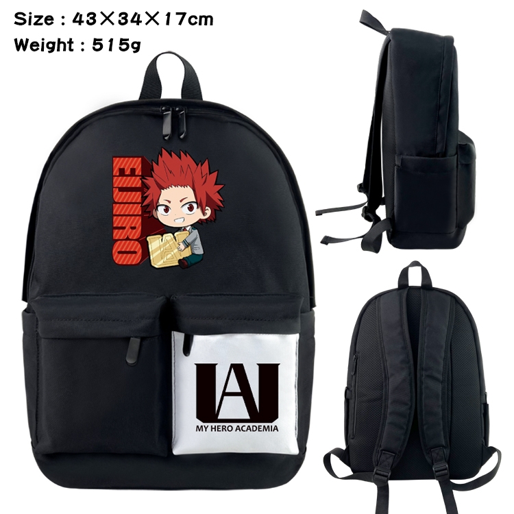 My Hero Academia Anime Black and White Double Spell Waterproof Backpack School Bag 43x34x17cm