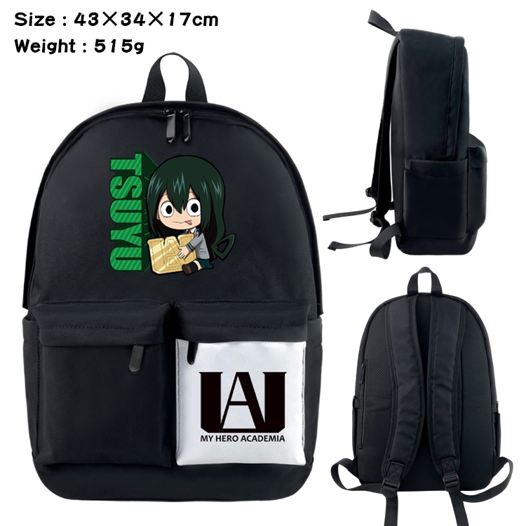 My Hero Academia Anime Black and White Double Spell Waterproof Backpack School Bag 43x34x17cm