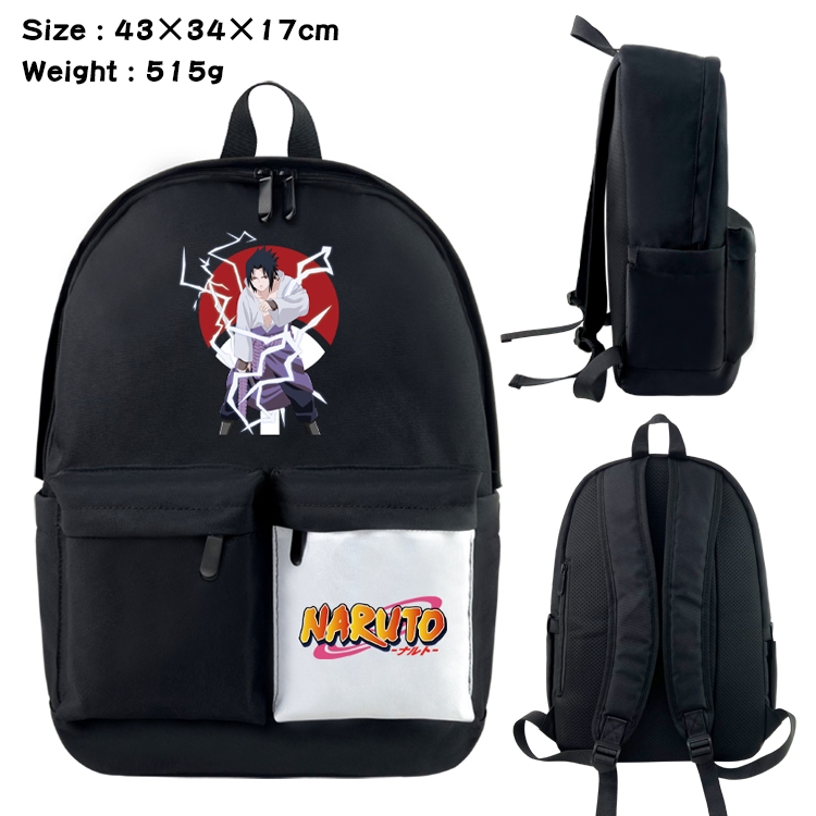 Naruto  Anime Black and White Double Spell Waterproof Backpack School Bag 43x34x17cm