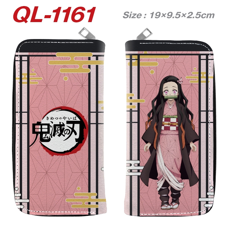Demon Slayer Kimets  Anime pu leather long zipper wallet 19X9.5X2.5CM  QL-1161