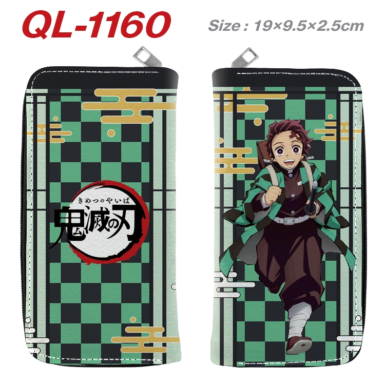 Demon Slayer Kimets  Anime pu leather long zipper wallet 19X9.5X2.5CM QL-1160