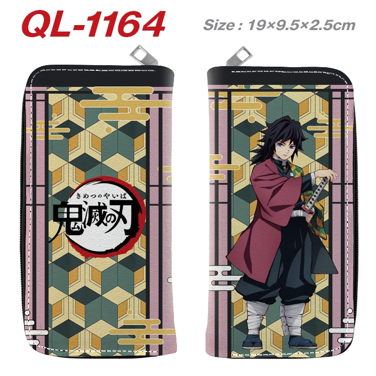 Demon Slayer Kimets  Anime pu leather long zipper wallet 19X9.5X2.5CM  QL-1164