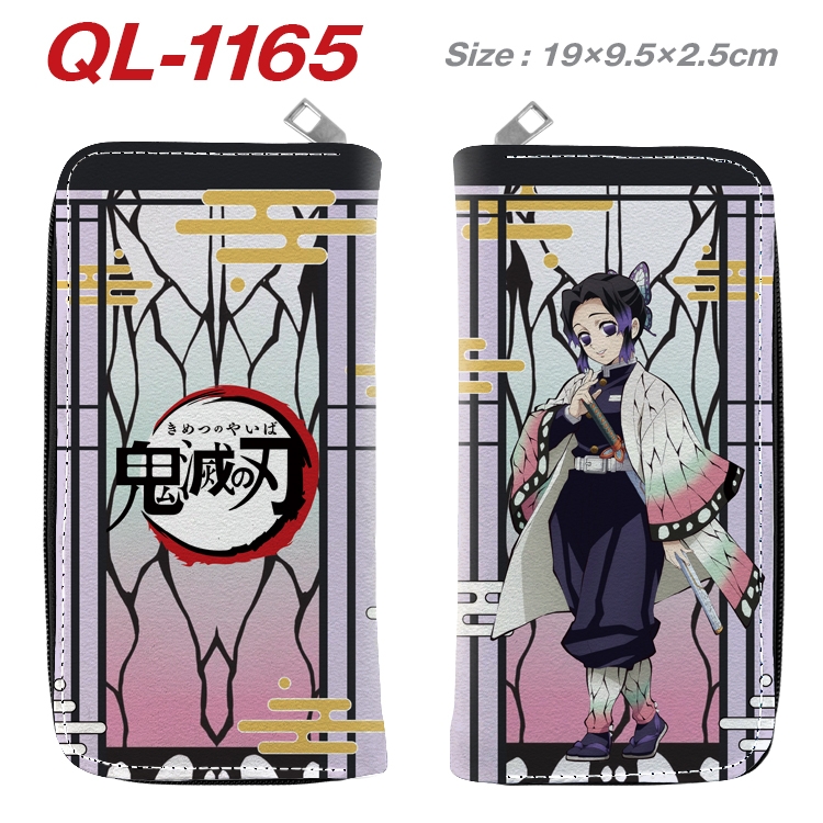 Demon Slayer Kimets  Anime pu leather long zipper wallet 19X9.5X2.5CM  QL-1165