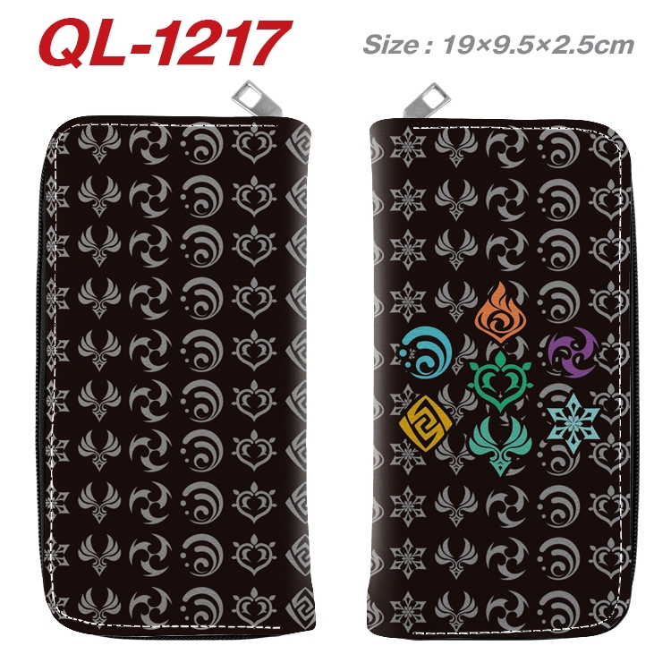Genshin Impact  Anime pu leather long zipper wallet 19X9.5X2.5CM QL-1217