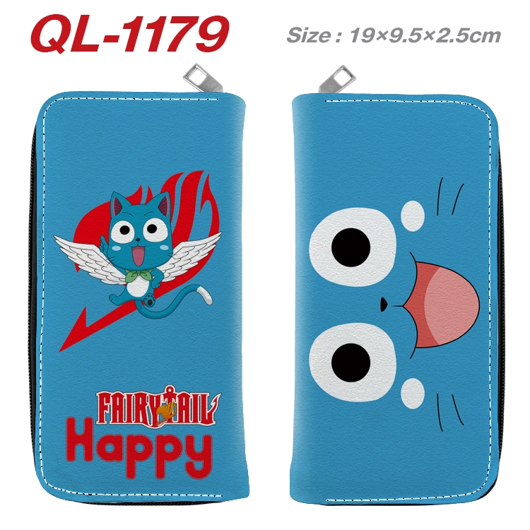 Fairy tail Anime pu leather long zipper wallet 19X9.5X2.5CM QL-1179