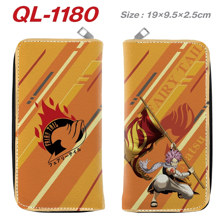 Fairy tail Anime pu leather long zipper wallet 19X9.5X2.5CM QL-1180
