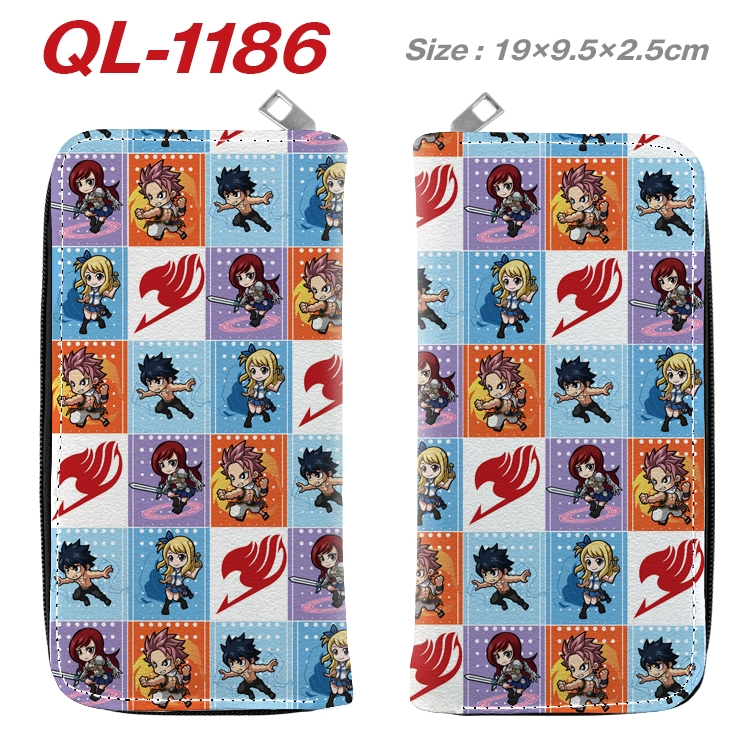 Fairy tail Anime pu leather long zipper wallet 19X9.5X2.5CM QL-1186
