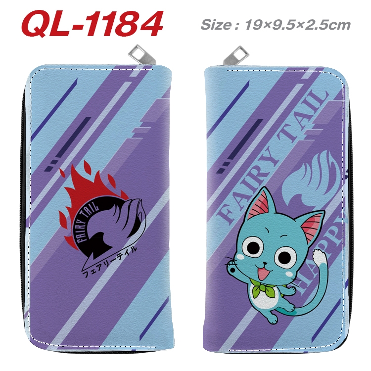 Fairy tail Anime pu leather long zipper wallet 19X9.5X2.5CM QL-1184