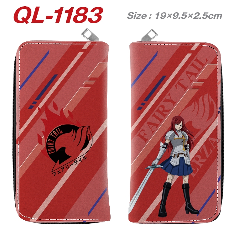 Fairy tail Anime pu leather long zipper wallet 19X9.5X2.5CM QL-1183