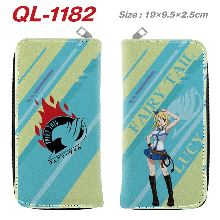 Fairy tail Anime pu leather long zipper wallet 19X9.5X2.5CM QL-1182