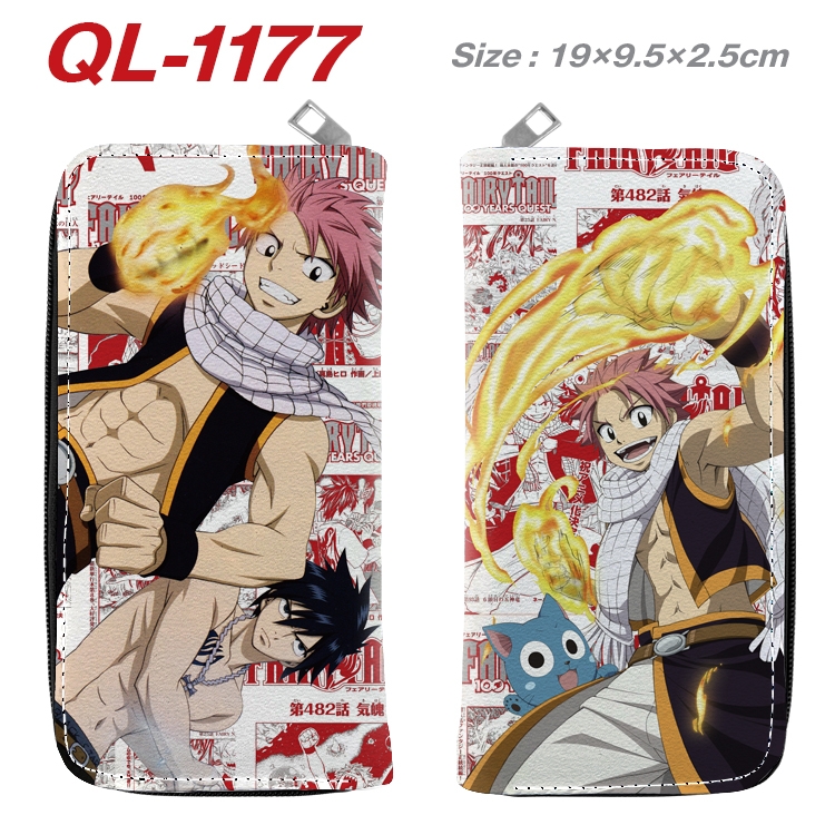 Fairy tail Anime pu leather long zipper wallet 19X9.5X2.5CM QL-1177