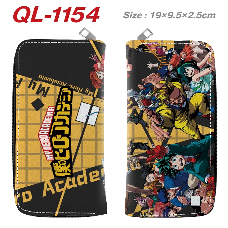 My Hero Academia Anime pu leather long zipper wallet 19X9.5X2.5CM  QL-1154