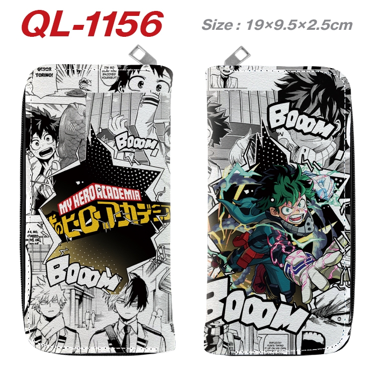 My Hero Academia Anime pu leather long zipper wallet 19X9.5X2.5CM  QL-1156