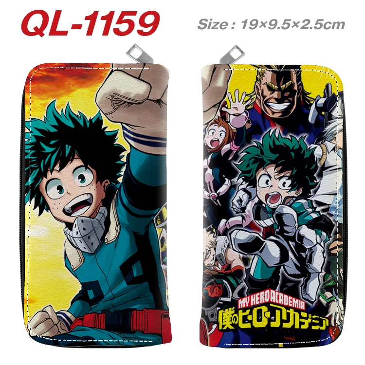 My Hero Academia Anime pu leather long zipper wallet 19X9.5X2.5CM  QL-1159