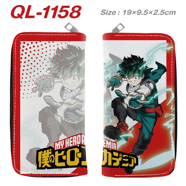 My Hero Academia Anime pu leather long zipper wallet 19X9.5X2.5CM QL-1158