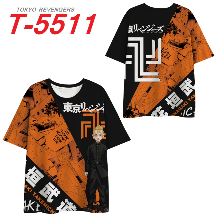 Tokyo Revengers  Anime Peripheral Full Color Milk Silk Short Sleeve T-Shirt from S to 6XL T-5511