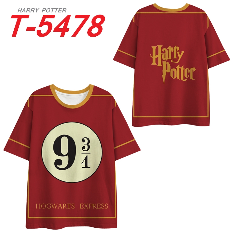 Harry Potter Anime Peripheral Full Color Milk Silk Short Sleeve T-Shirt from S to 6XL T-5478