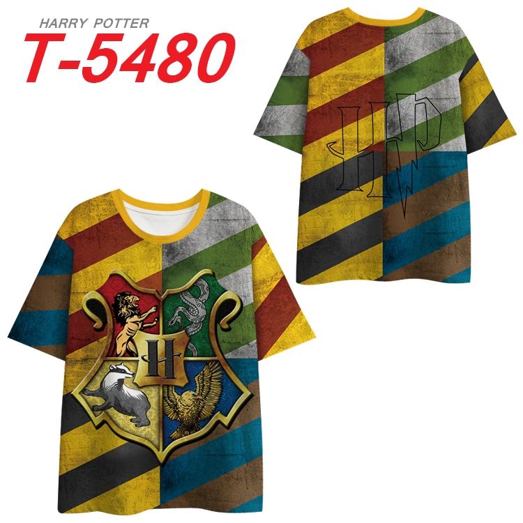Harry Potter Anime Peripheral Full Color Milk Silk Short Sleeve T-Shirt from S to 6XL T-5480