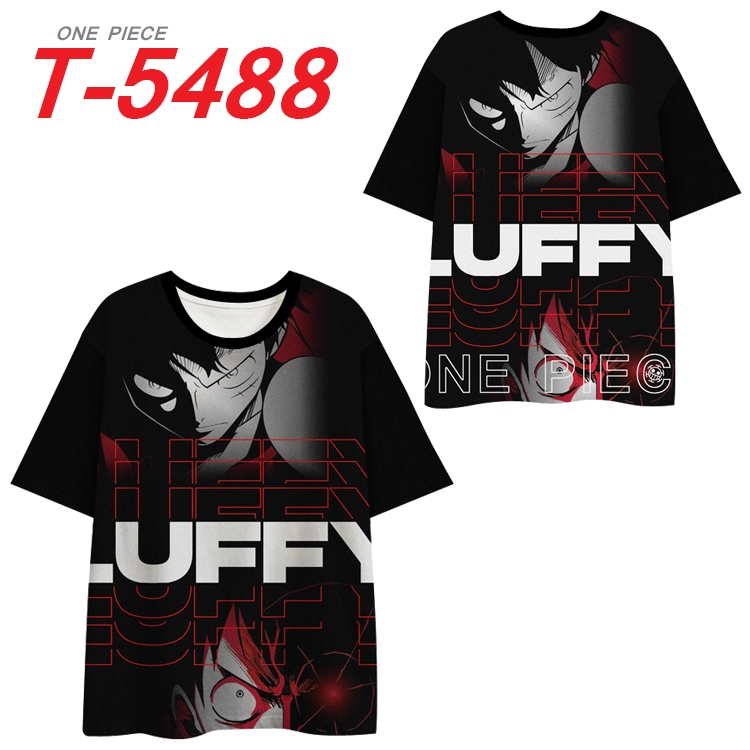 One Piece Anime Peripheral Full Color Milk Silk Short Sleeve T-Shirt from S to 6XL T-5488