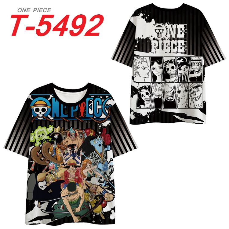 One Piece Anime Peripheral Full Color Milk Silk Short Sleeve T-Shirt from S to 6XL T-5492