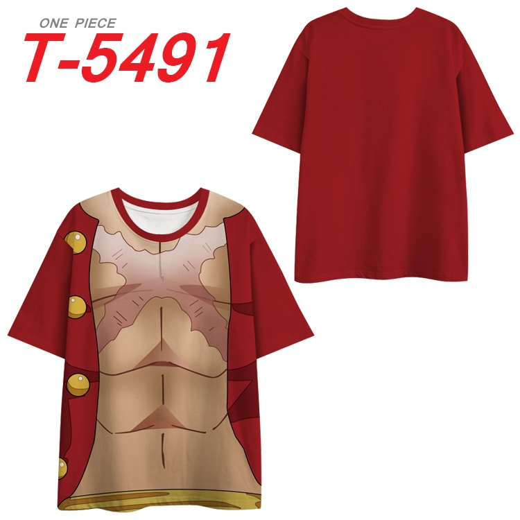 One Piece Anime Peripheral Full Color Milk Silk Short Sleeve T-Shirt from S to 6XL T-5491