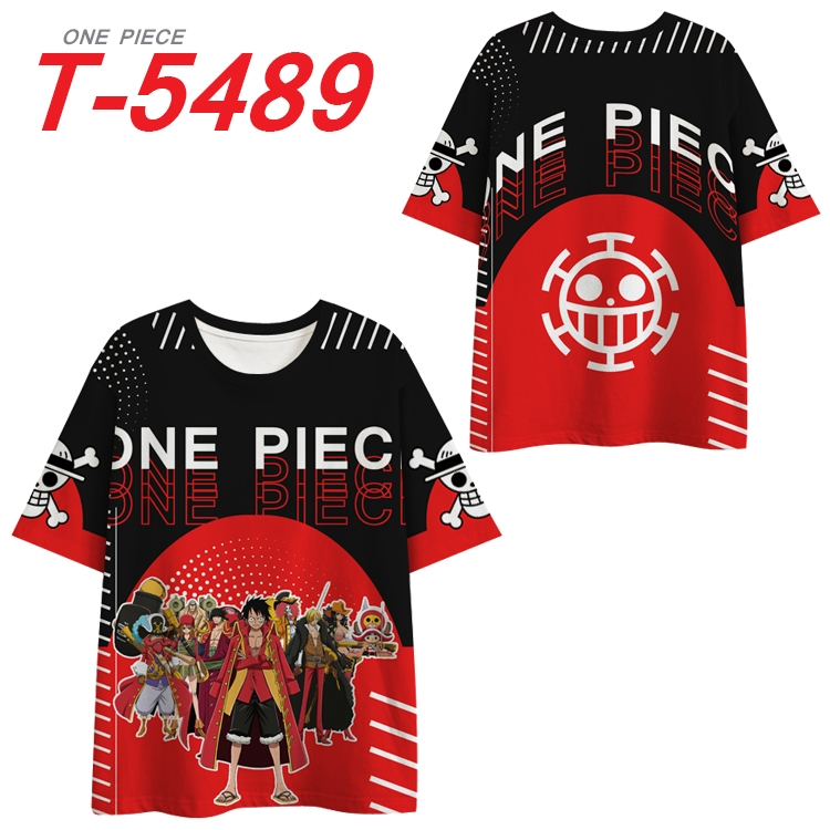 One Piece Anime Peripheral Full Color Milk Silk Short Sleeve T-Shirt from S to 6XL T-5489