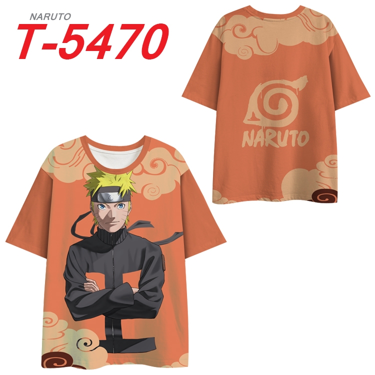 Naruto Anime Peripheral Full Color Milk Silk Short Sleeve T-Shirt from S to 6XL  T-5470