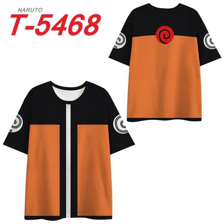Naruto Anime Peripheral Full Color Milk Silk Short Sleeve T-Shirt from S to 6XL T-5468