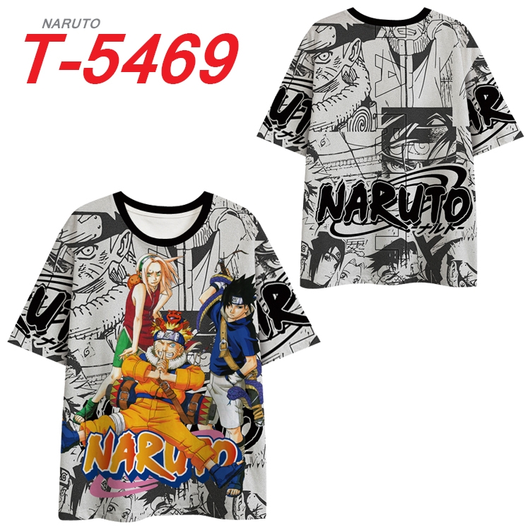 Naruto Anime Peripheral Full Color Milk Silk Short Sleeve T-Shirt from S to 6XL T-5469